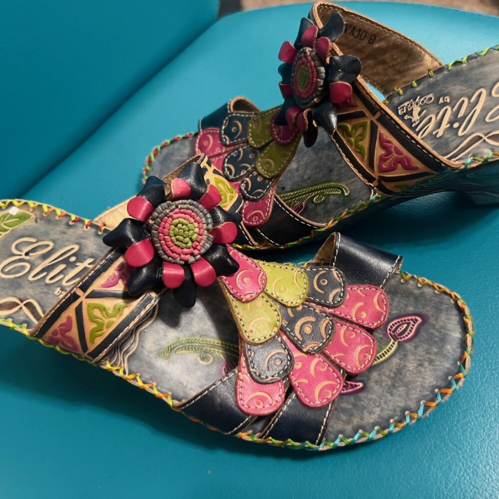 size 8, Eite by Corkys, Beautiful art, size 8, Navajo sandal